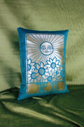 Teal Velvet 'The Sun' Cushion