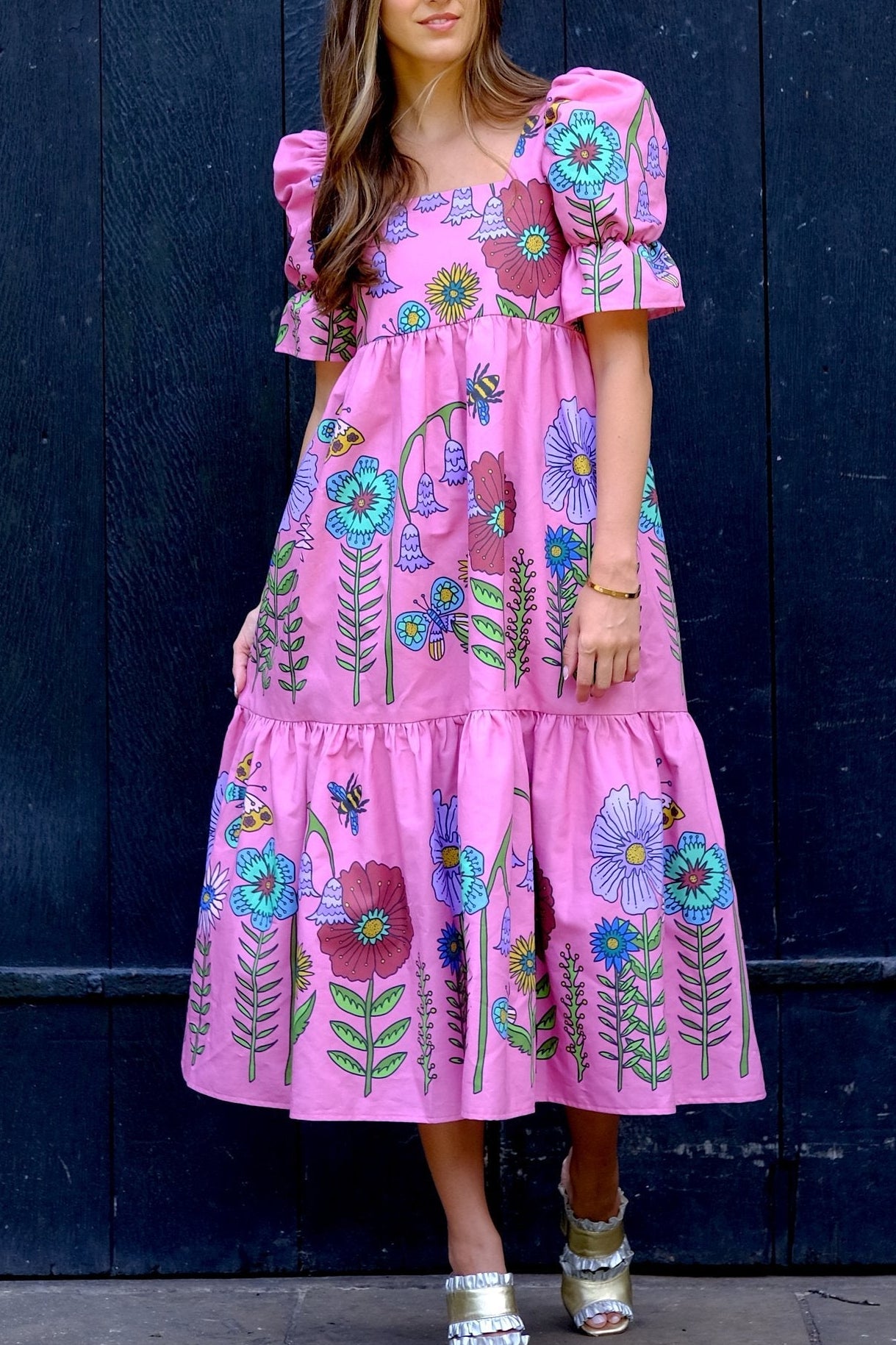 Zelda in Pink Midsummer Meadow (Organic Cotton Sateen)