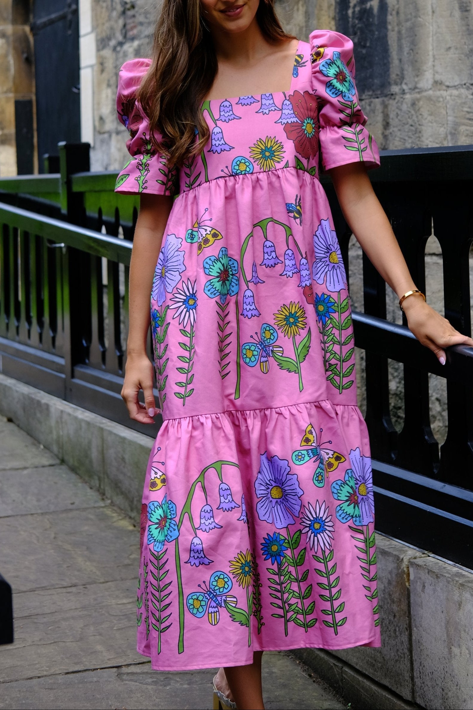 Zelda in Pink Midsummer Meadow (Organic Cotton Sateen)