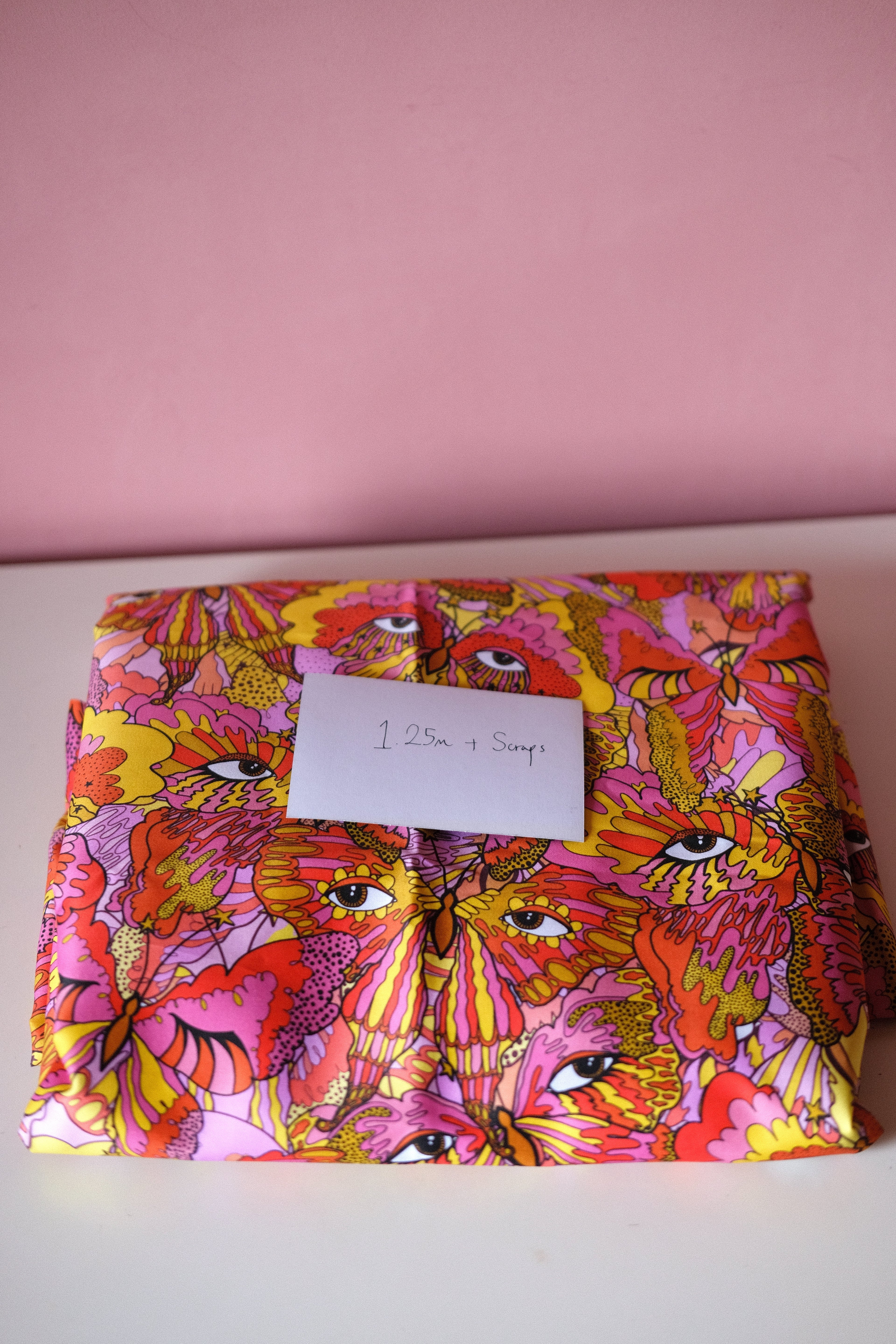 Studio Sale: Sunset Butterfly 100% Organic Cotton Sateen - Remnant Piece: 1.25m + Scraps