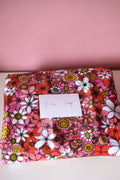 Studio Sale: Sunday Morning Pink/Red 100% Organic Cotton Sateen - Remnant Piece: 2.7m + Scraps