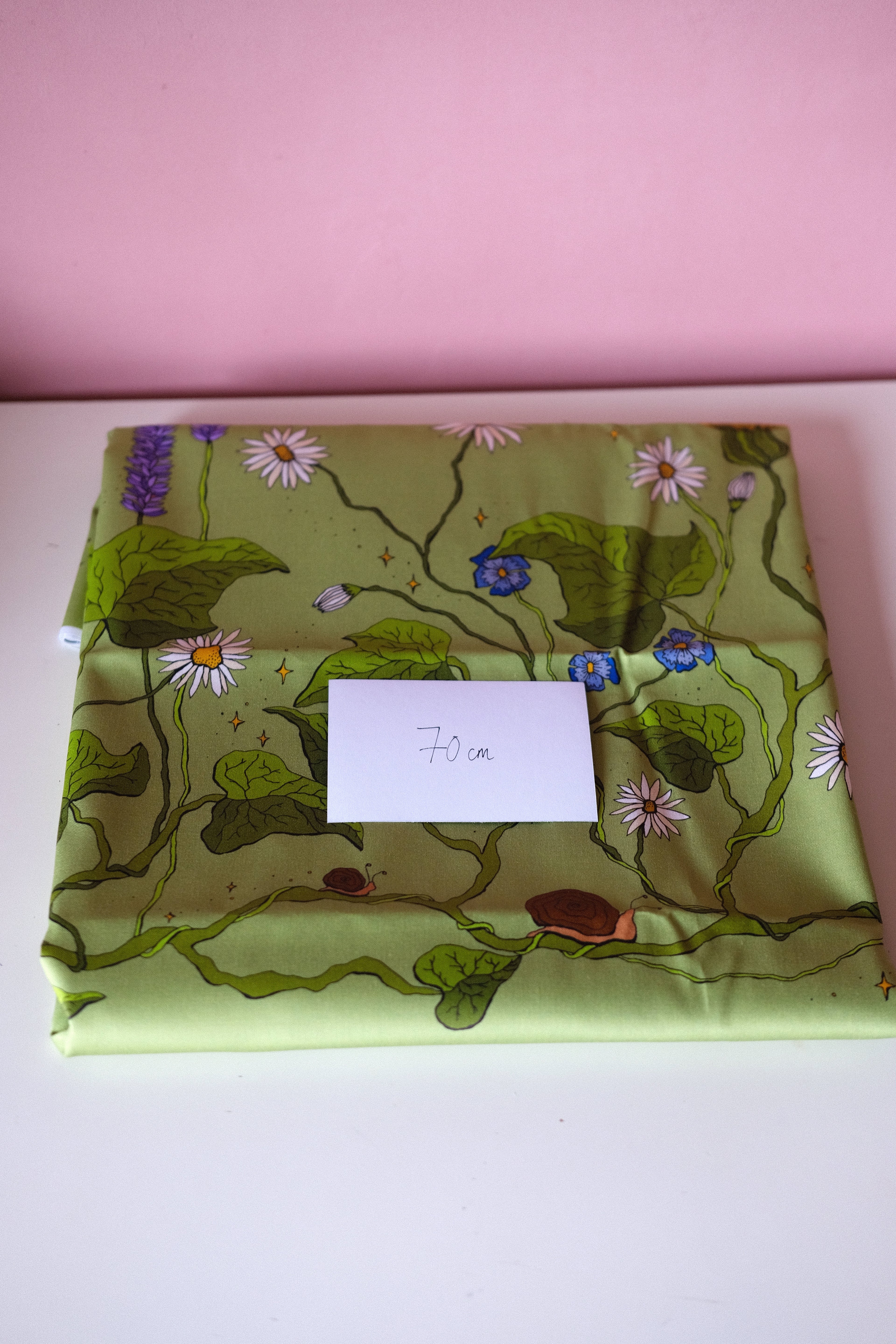 Studio Sale: Hedgerow Sage 100% Organic Cotton Sateen - Remnant/Seconds Piece: 3m
