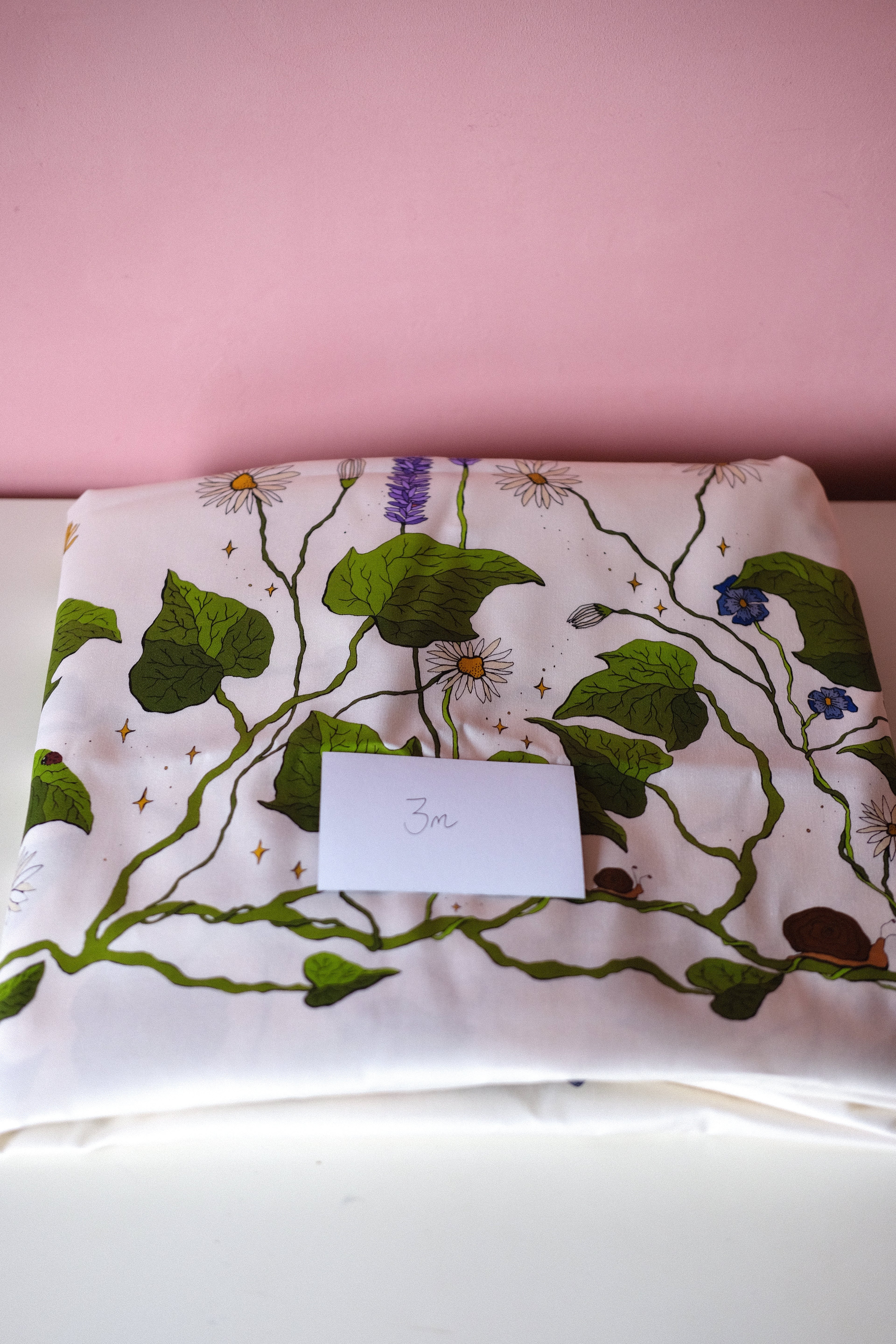 Studio Sale: Hedgerow Ivory 100% Organic Cotton Sateen - Remnant/Seconds Piece: 3m