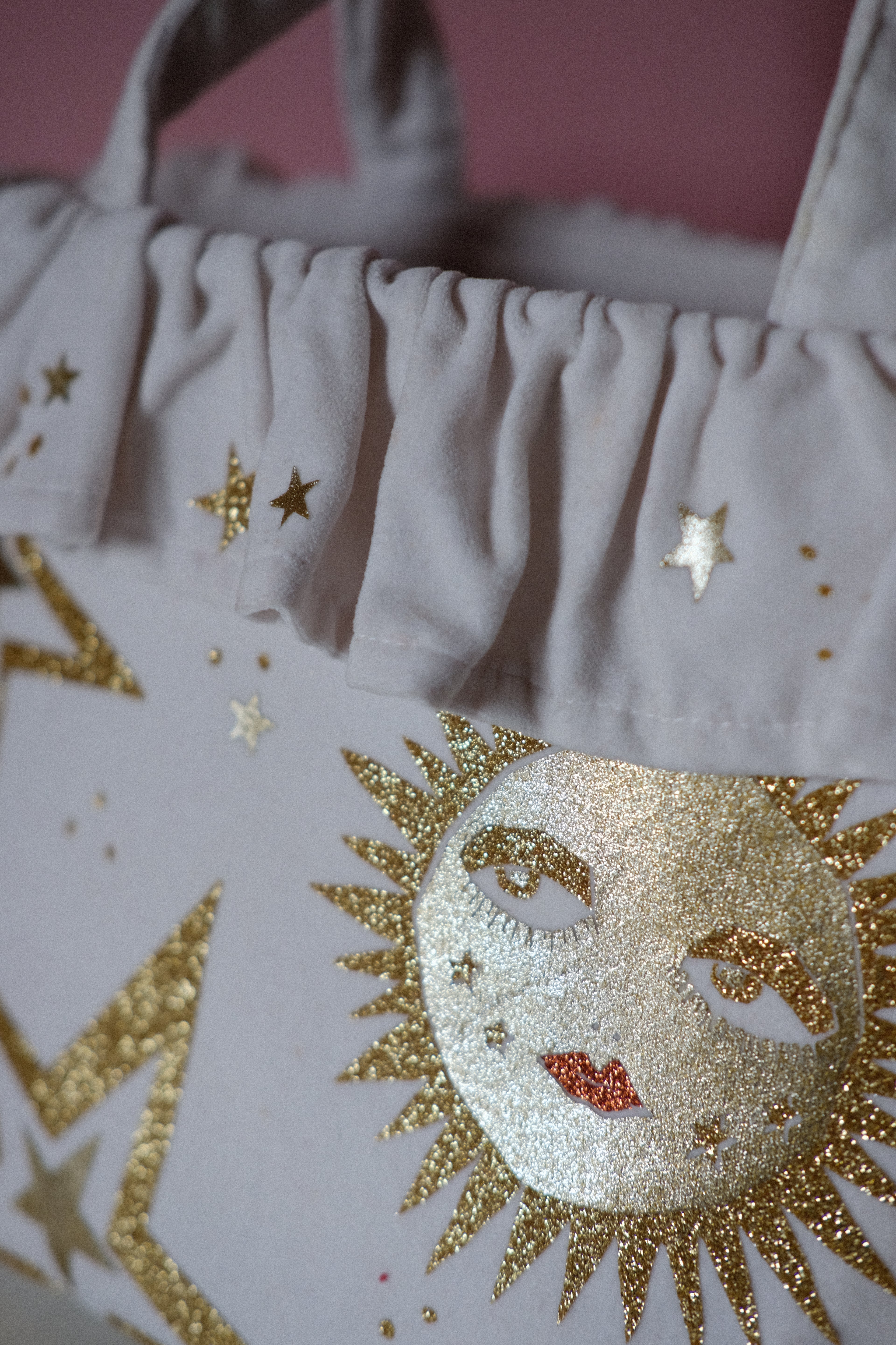 Studio Sale: Clara in Ivory Velvet ft. Celeste Appliqué - Studio Sample