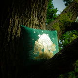 Emerald Velvet Magic Mushrooms Cushion