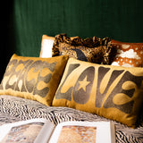 Mustard Velvet LOVE Cushion