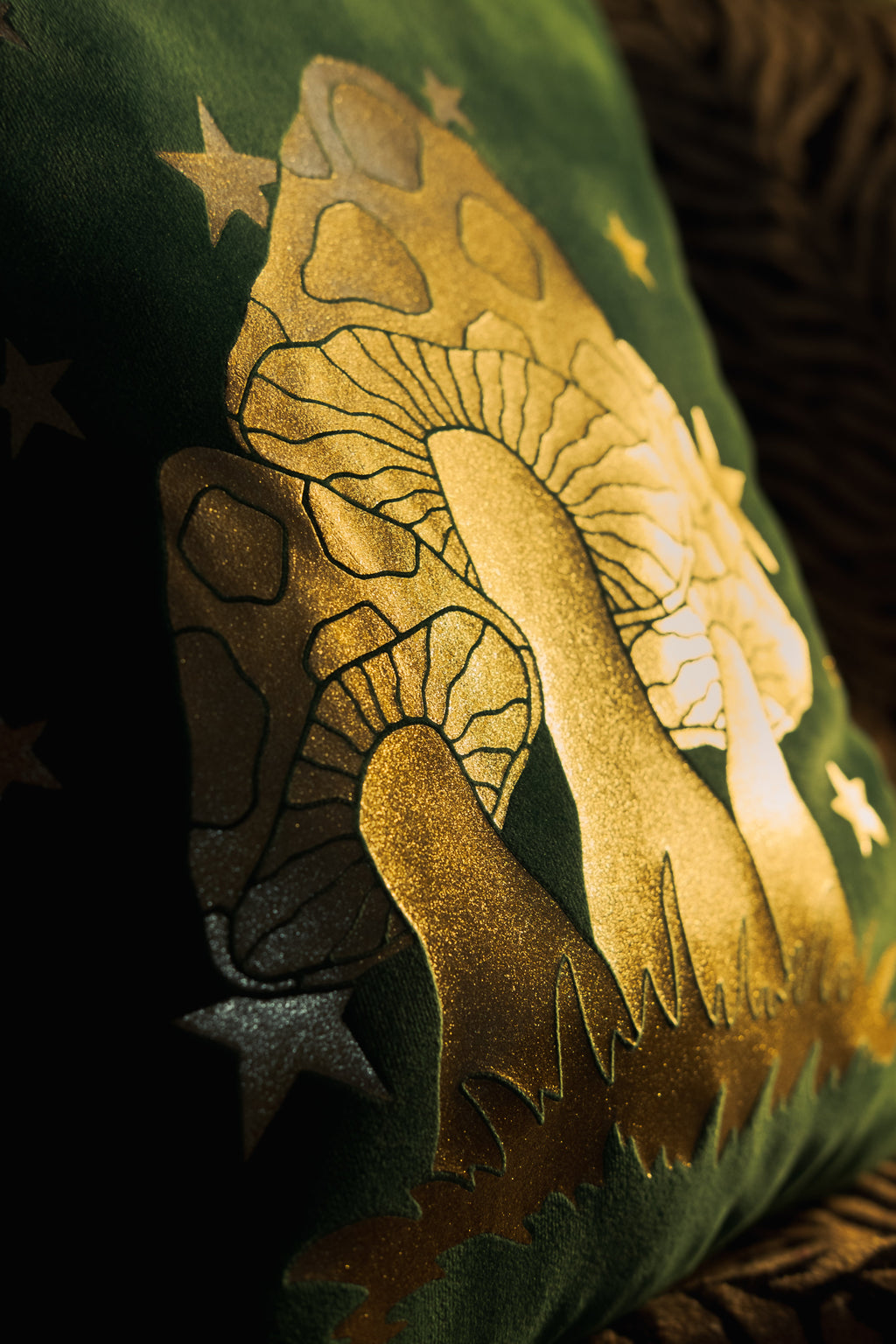 Emerald Velvet Toadstool Cushion Cover