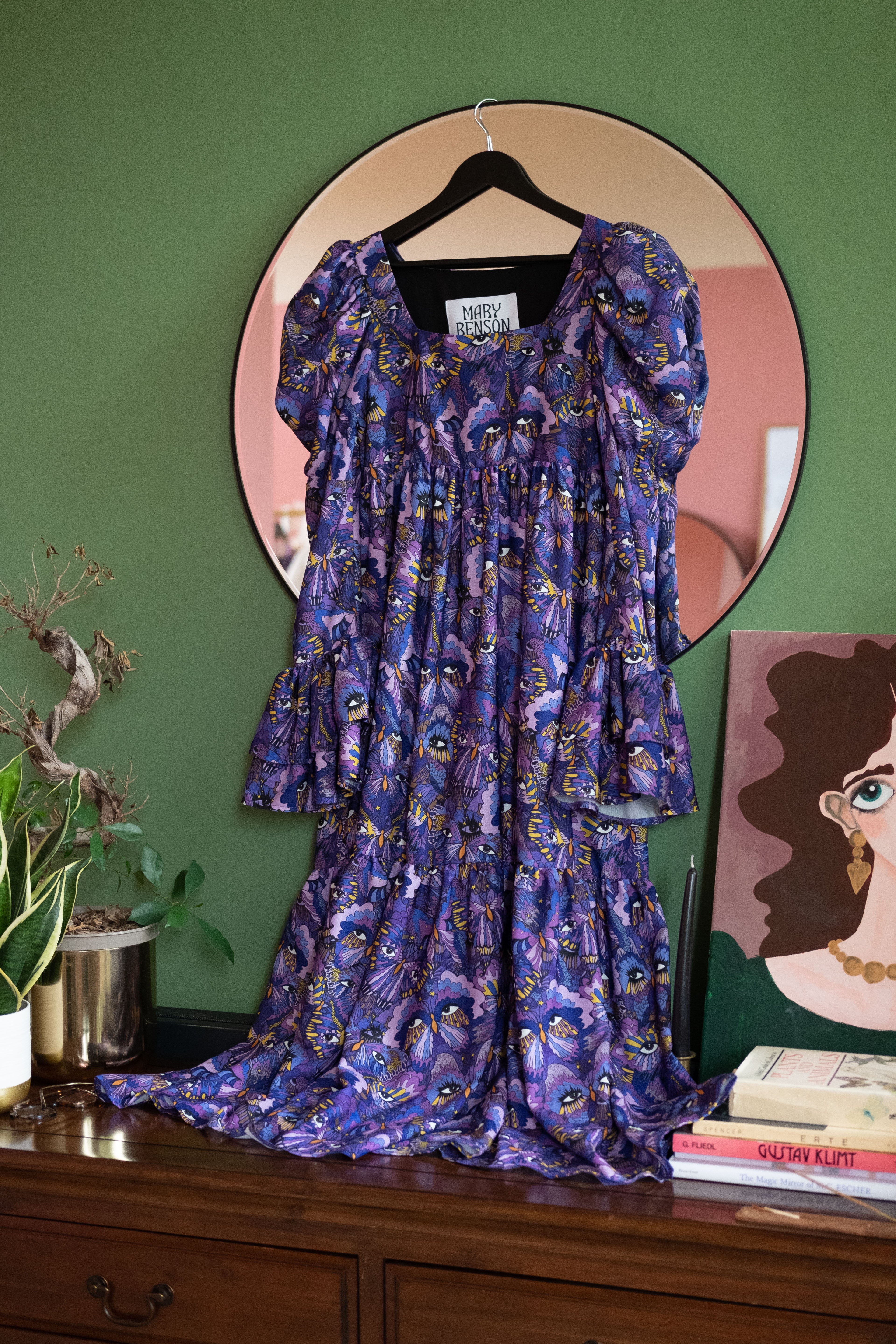 Ruffle Sleeved Zelda in Violet Butterfly