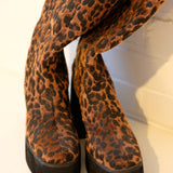 Sample Sale: Leopard Platform Boots, Size 7