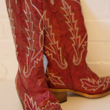 Sample Sale: Red Cowboy Boots, Size 7