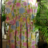 Sample Sale: Margot in Pastel Roses (3/4 Sleeve), Size 14