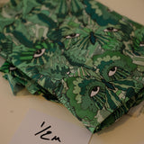 Sample Sale: Emerald Butterfly Organic Cotton Satin, Approx 1/2m Piece