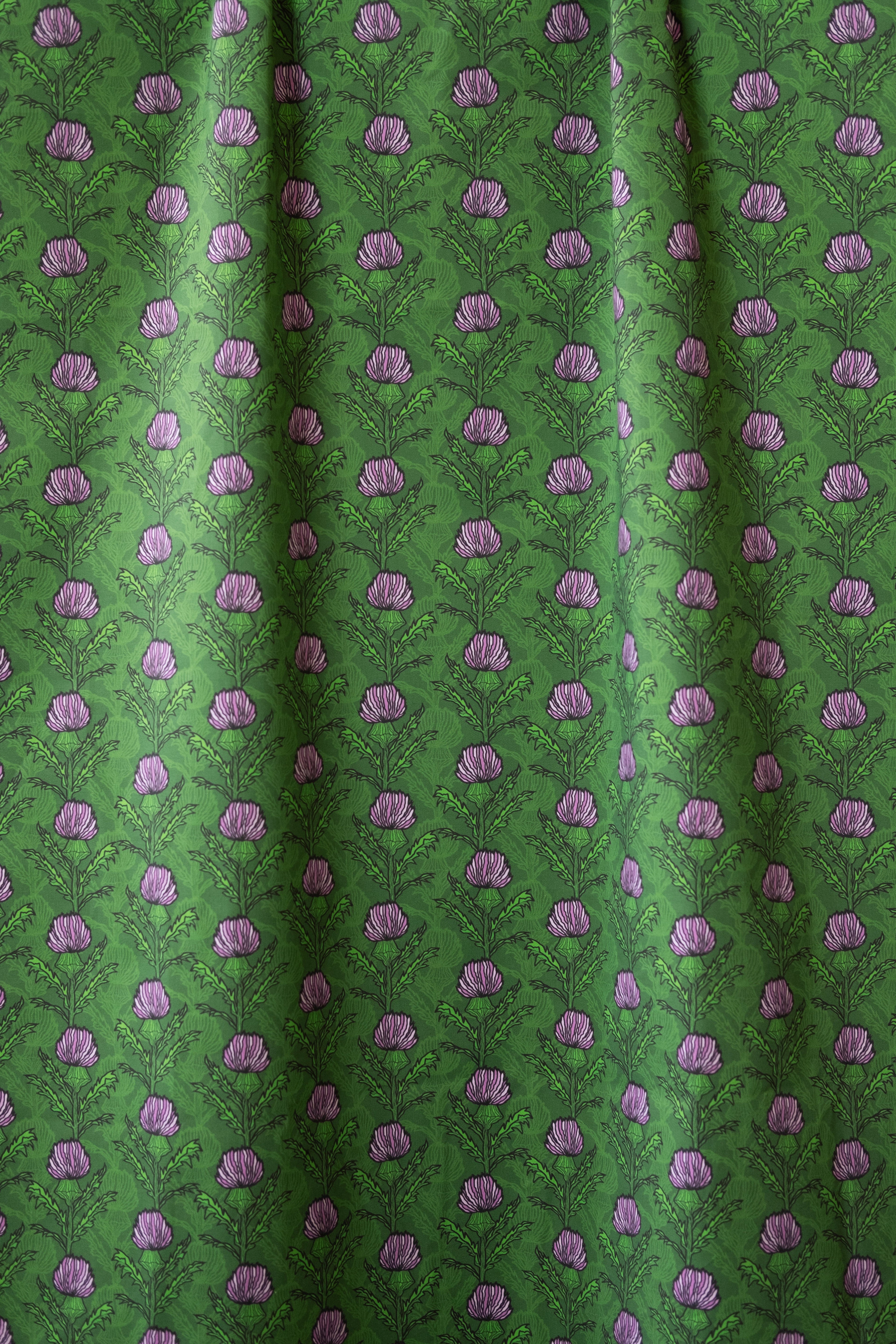 Emerald Thistle 100% Organic Cotton Sateen (per meter)