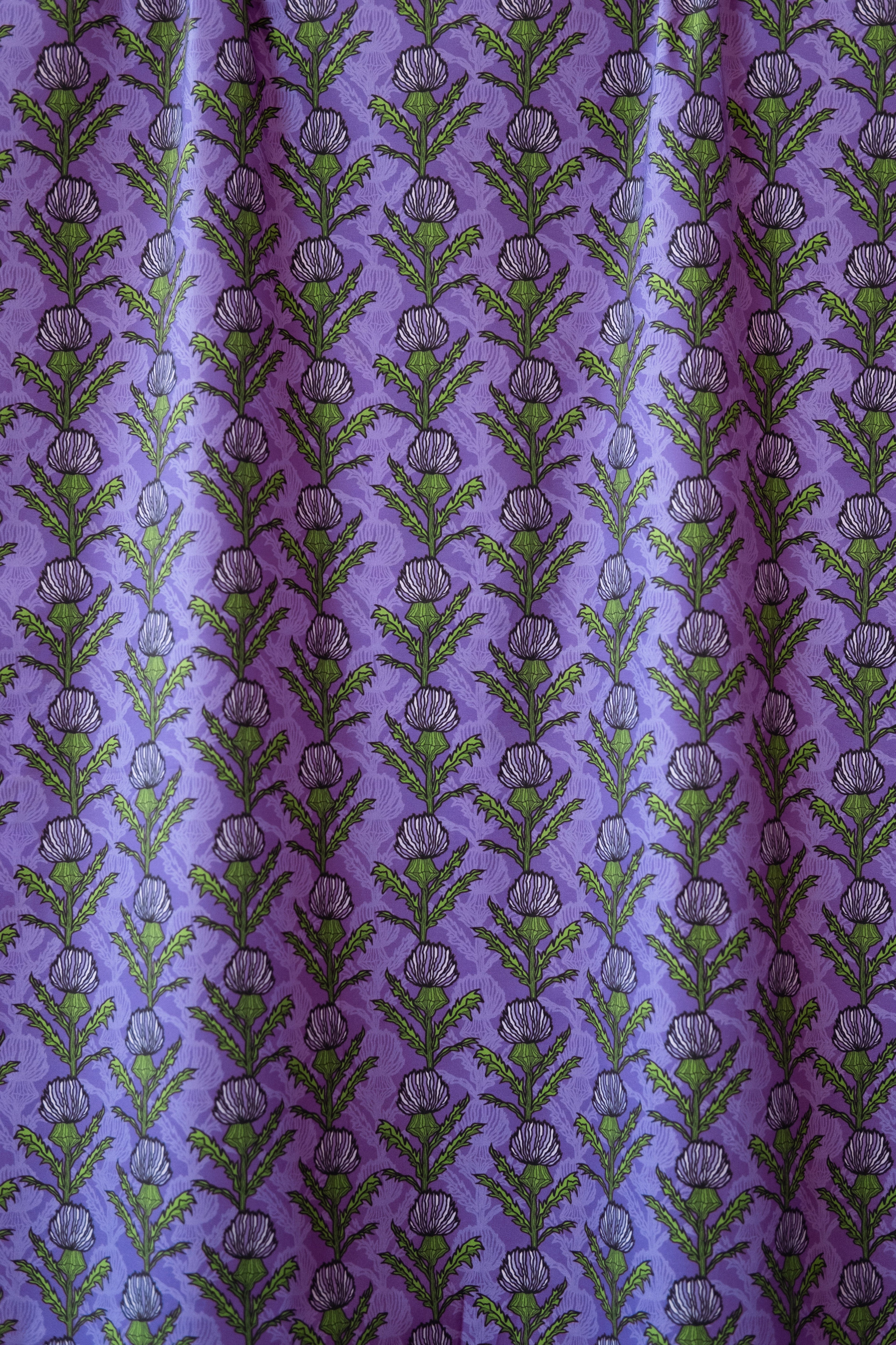 Violet Thistle 100% Organic Cotton Sateen (per meter)