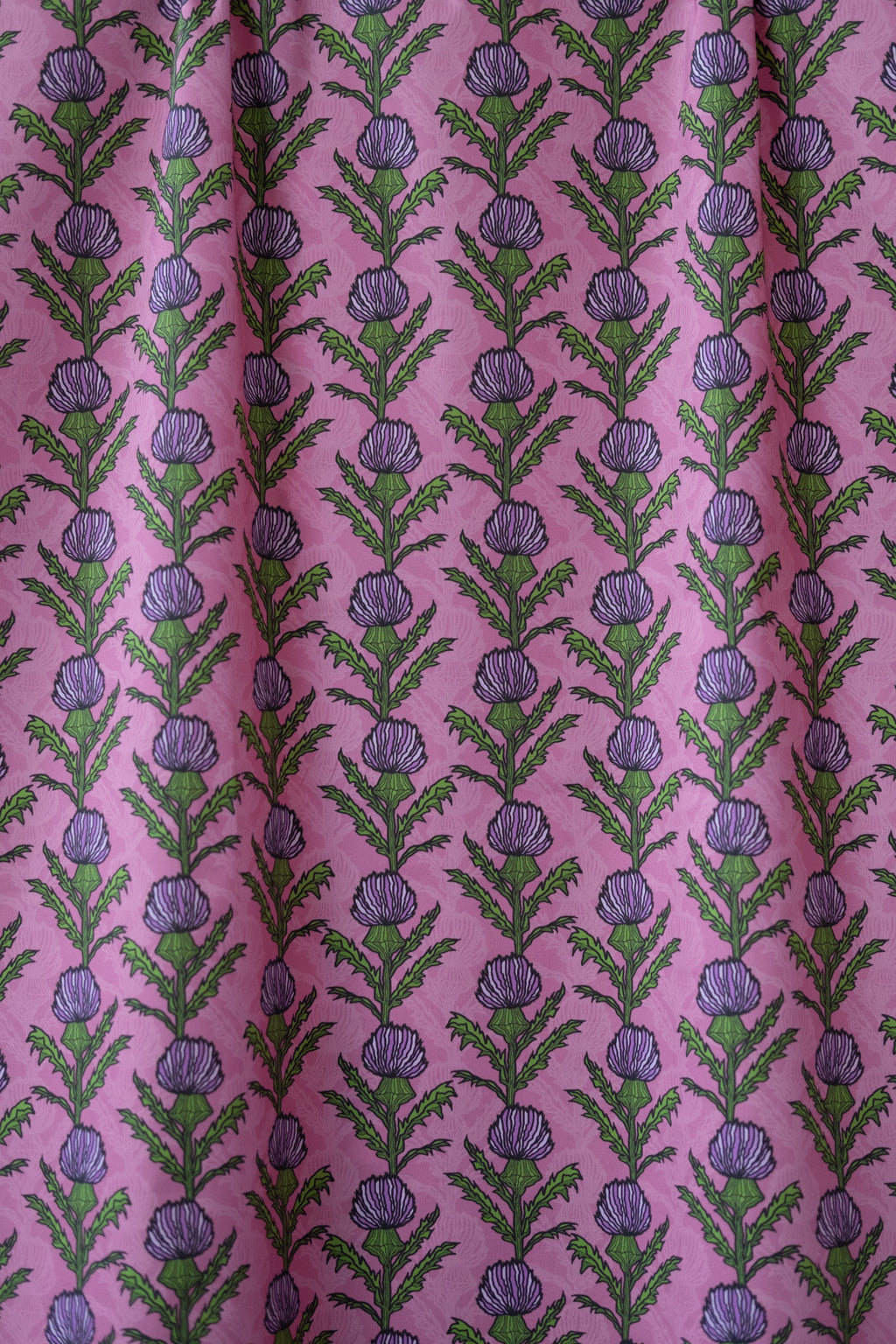 Pink Thistle 100% Organic Cotton Sateen (per meter)