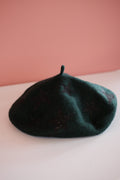 Starlet Beret - Black Stars on Forest Green Beret
