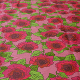 Red Roses on Pink 100% Cotton (per meter)