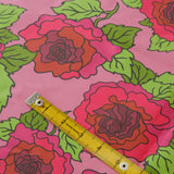 Red Roses on Pink 100% Cotton (per meter)