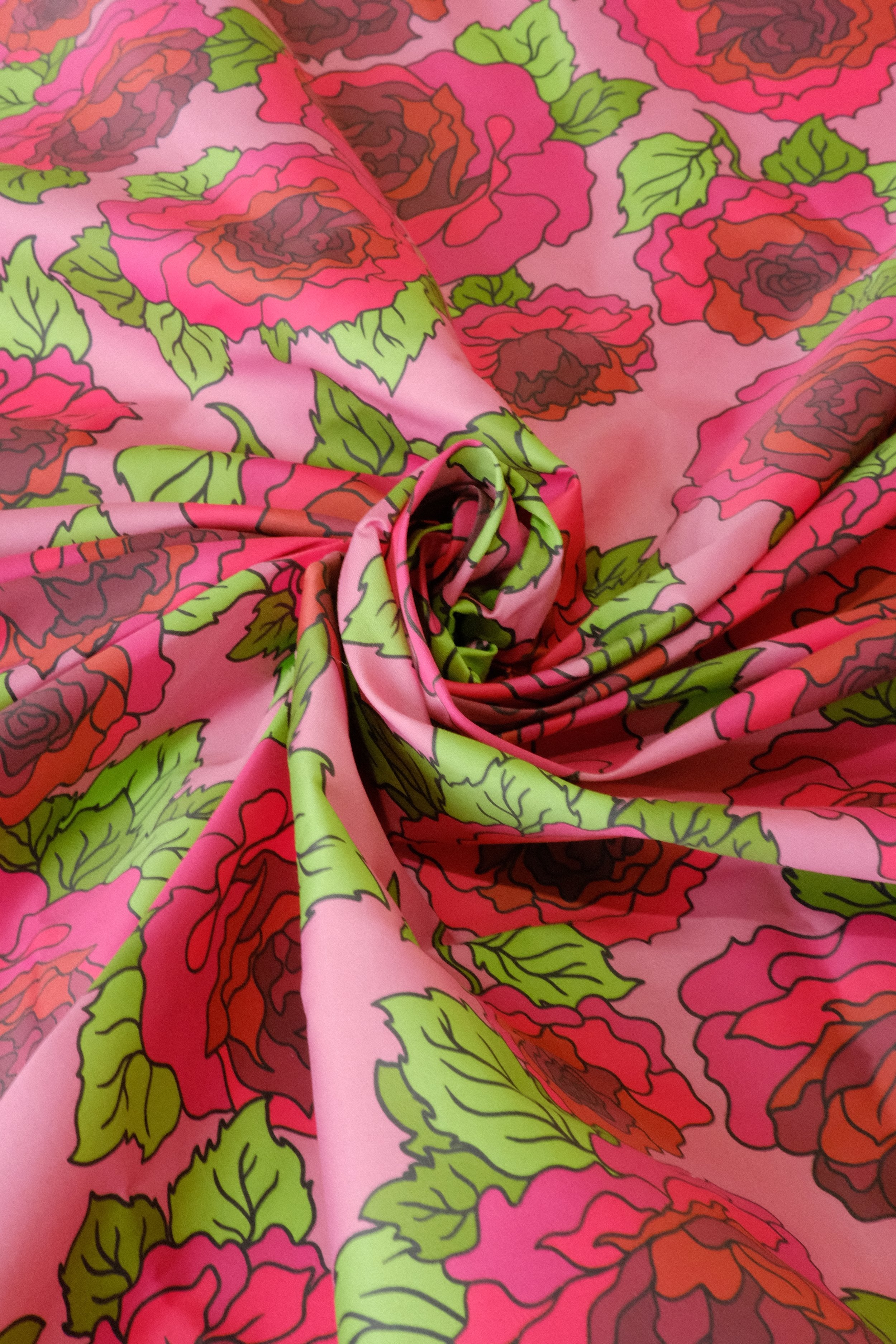 Wild Rose 100% Organic Cotton Sateen (per meter)