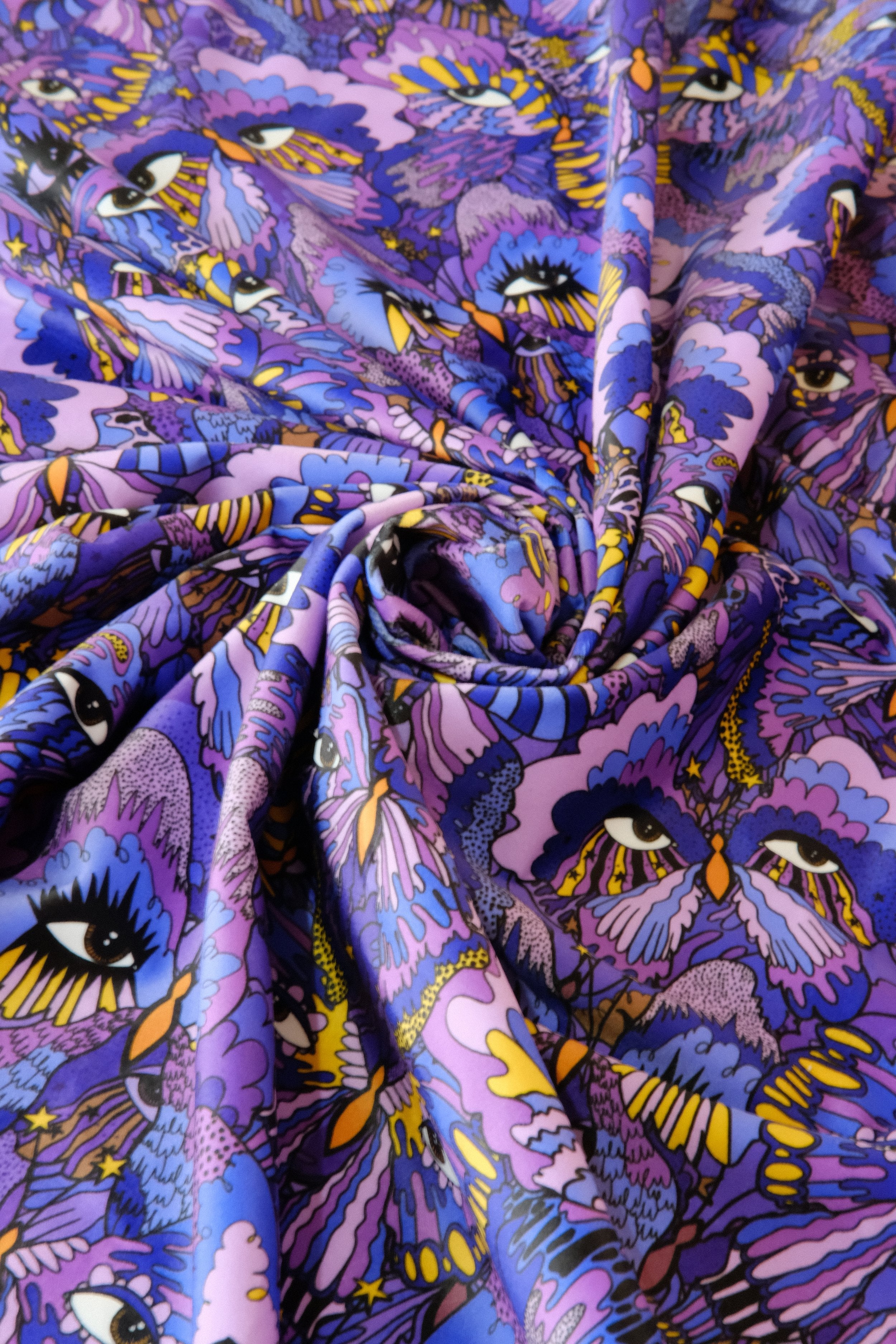 Violet Butterfly 100% Organic Cotton Sateen (per meter)