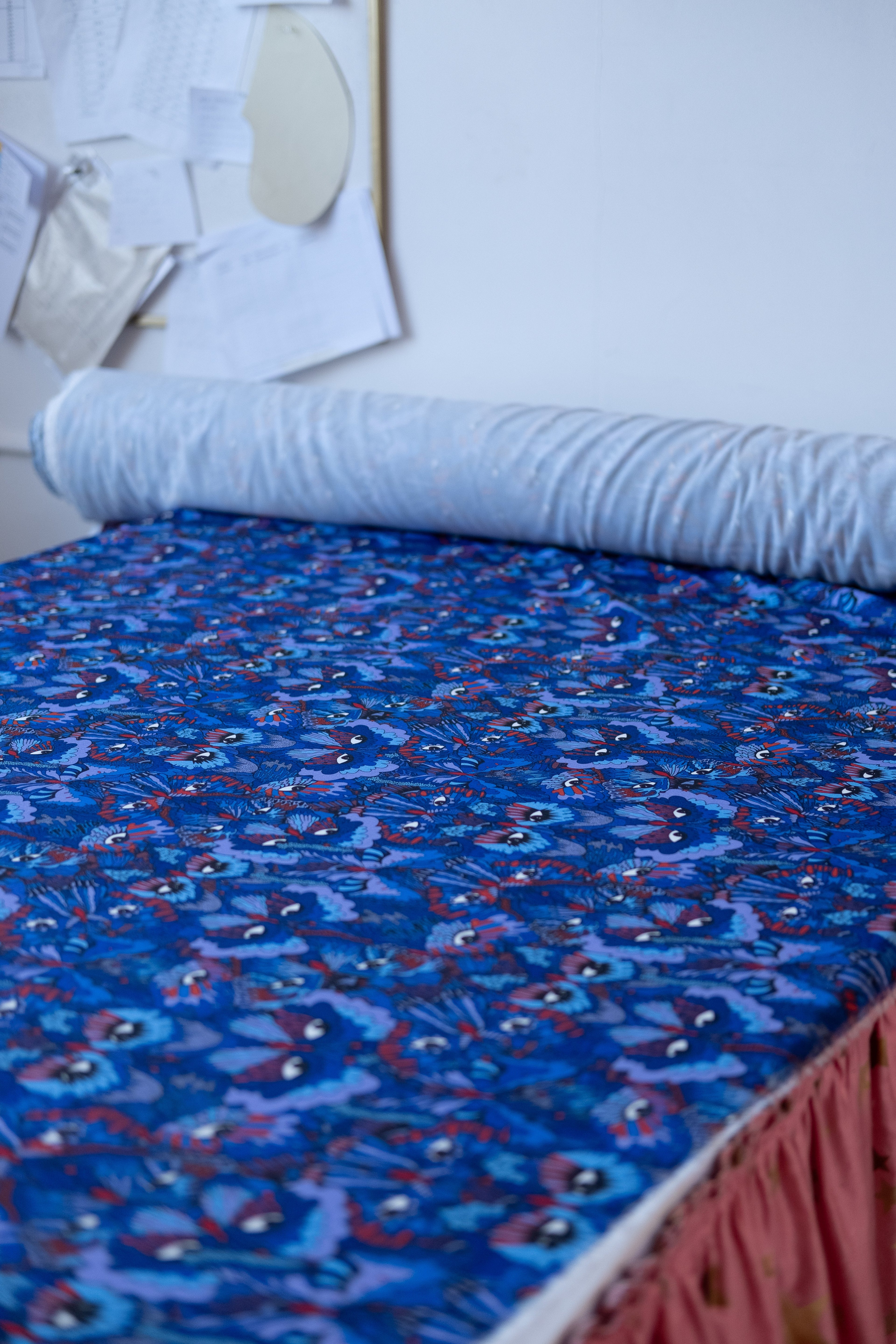 Blue Butterfly 100% Organic Cotton Sateen (per meter)