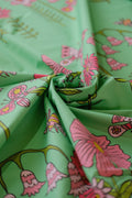 Mint Midsummer Meadow 100% Organic Cotton Sateen (per meter)