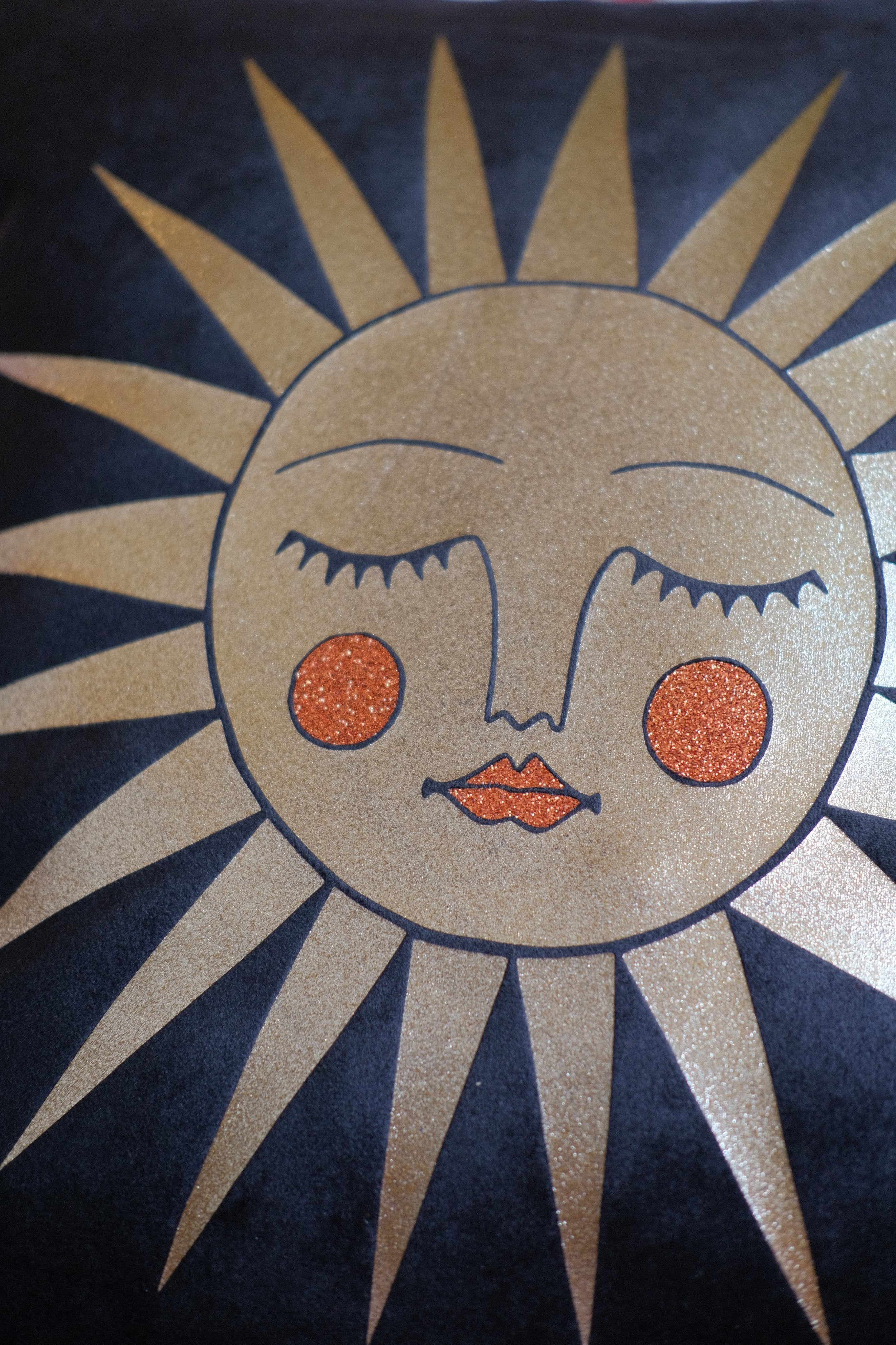 Asteria Black Velvet Cushion Cover