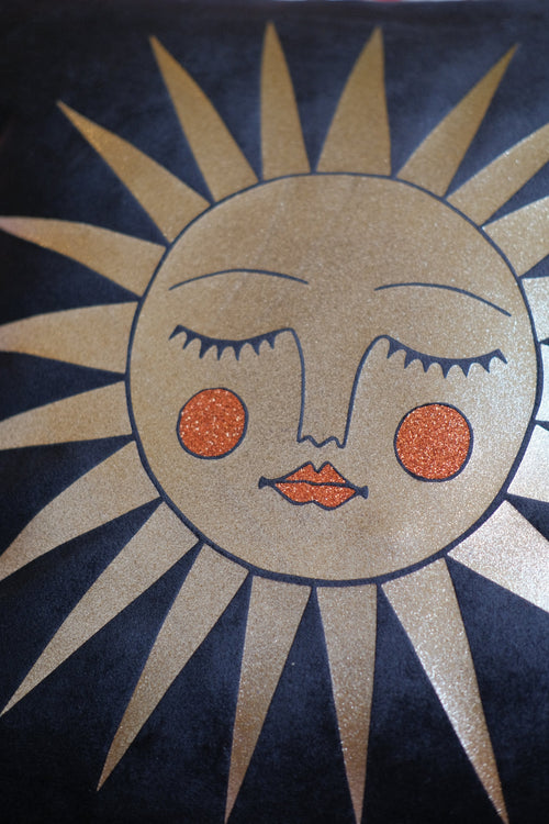 Asteria Black Velvet Cushion Cover