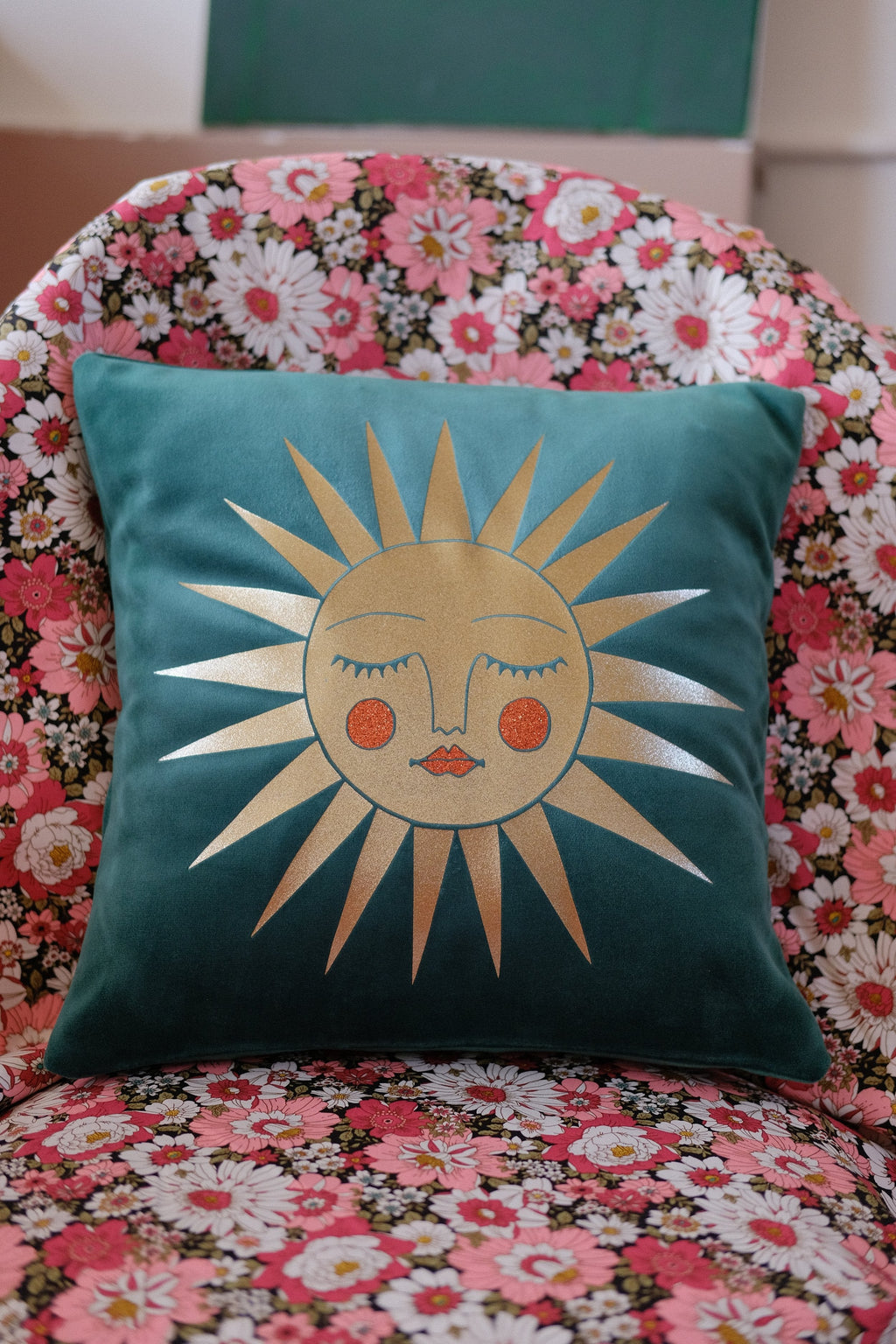 Asteria Emerald Velvet Cushion Cover