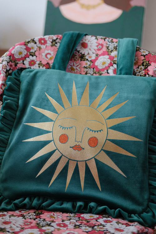 Asteria Emerald Velvet Bag