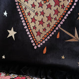 Flaming Heart Black Velvet Bag