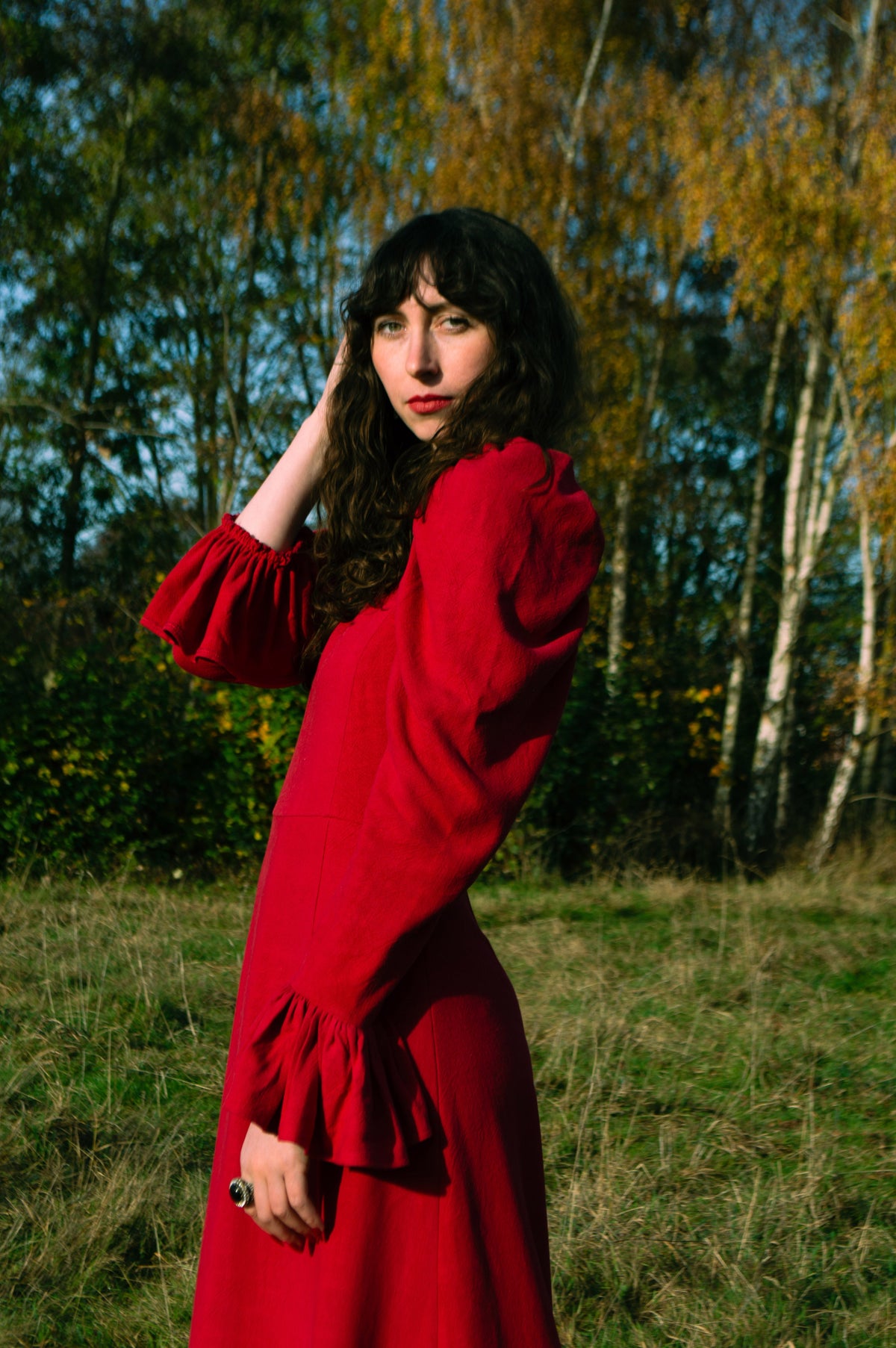 Studio Sale: Elizabeth in Scarlet Viscose Linen, Size 12
