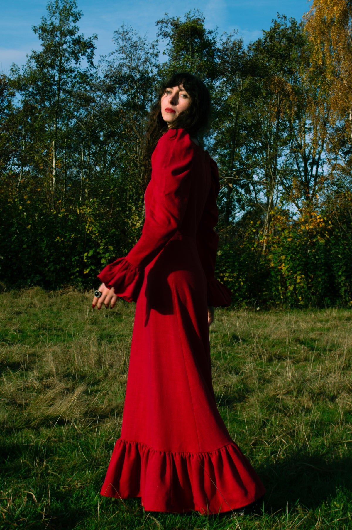 Studio Sale: Elizabeth in Scarlet Viscose Linen, Size 12