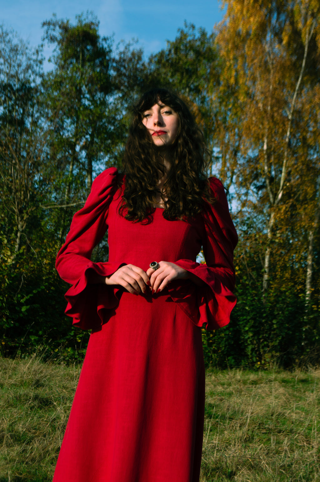 Studio Sale: Elizabeth in Scarlet Viscose Linen, Size 12