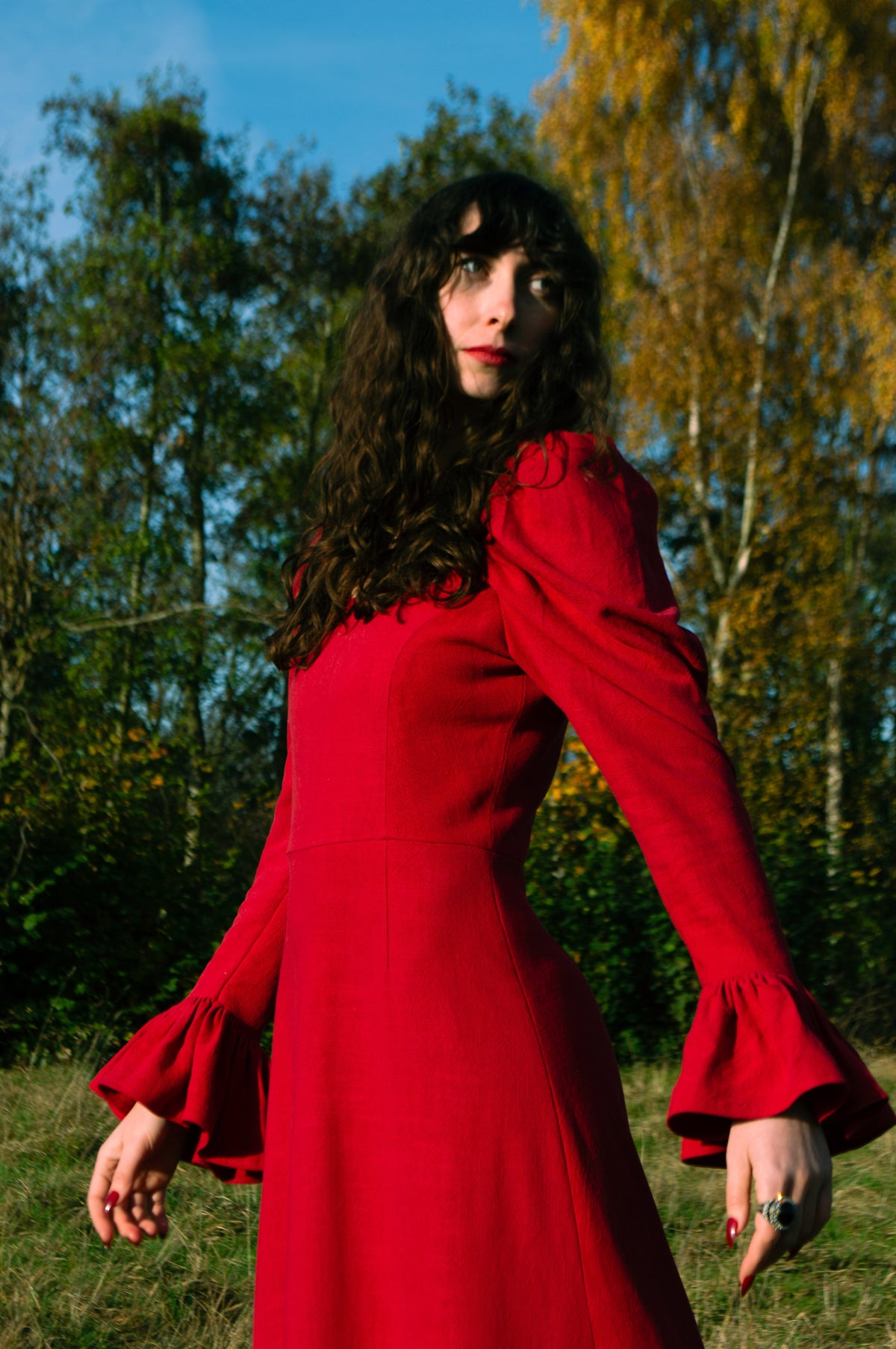 Studio Sale: Elizabeth in Scarlet Viscose Linen, Size 12
