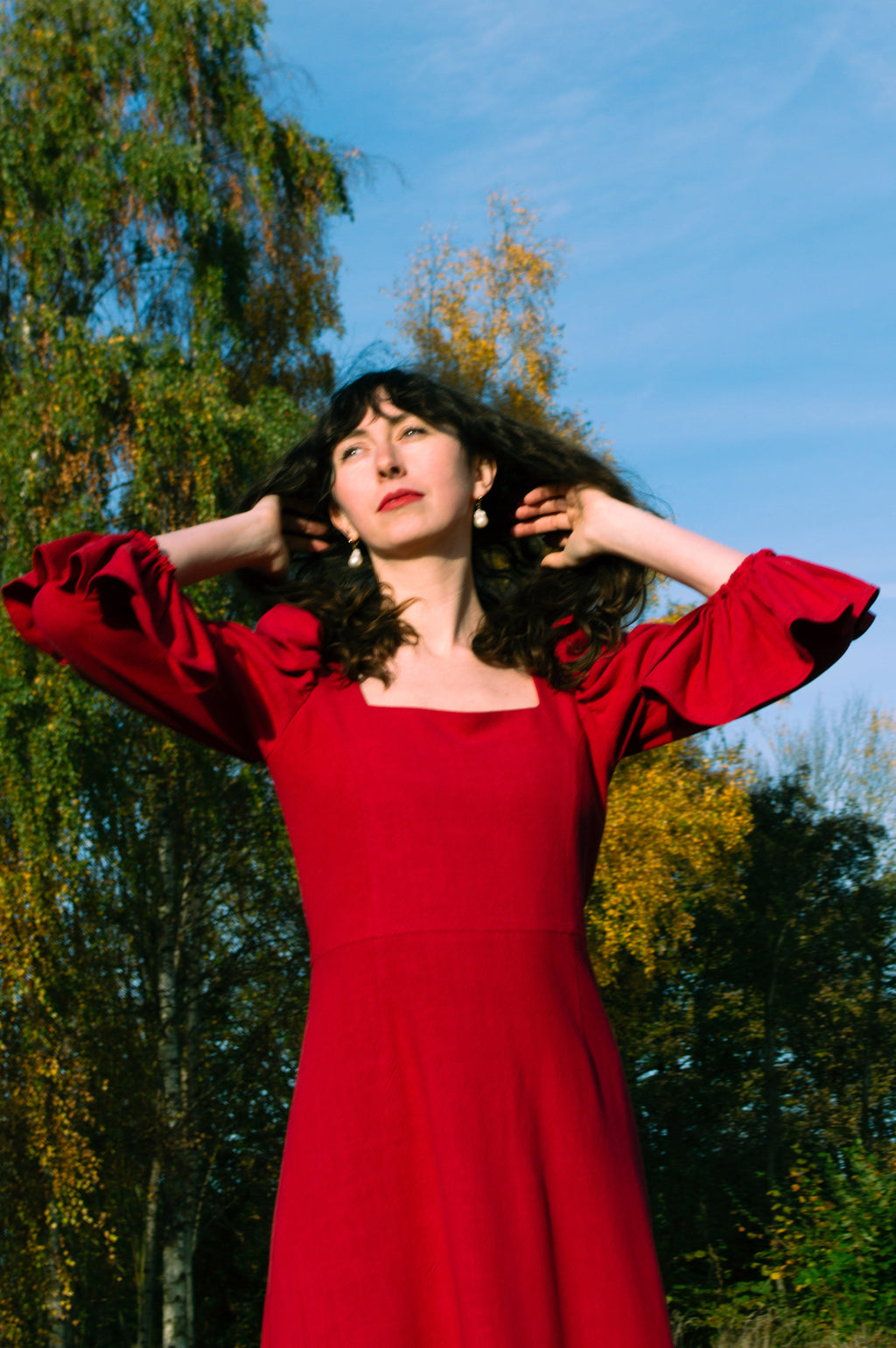 Studio Sale: Elizabeth in Scarlet Viscose Linen, Size 12