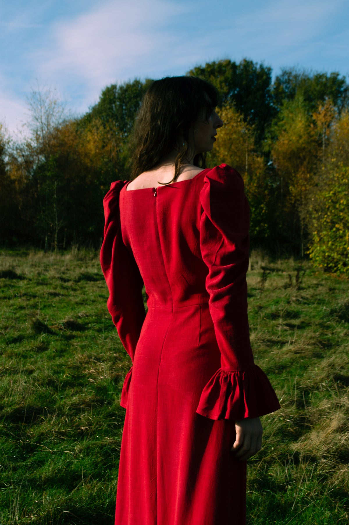 Studio Sale: Elizabeth in Scarlet Viscose Linen, Size 12