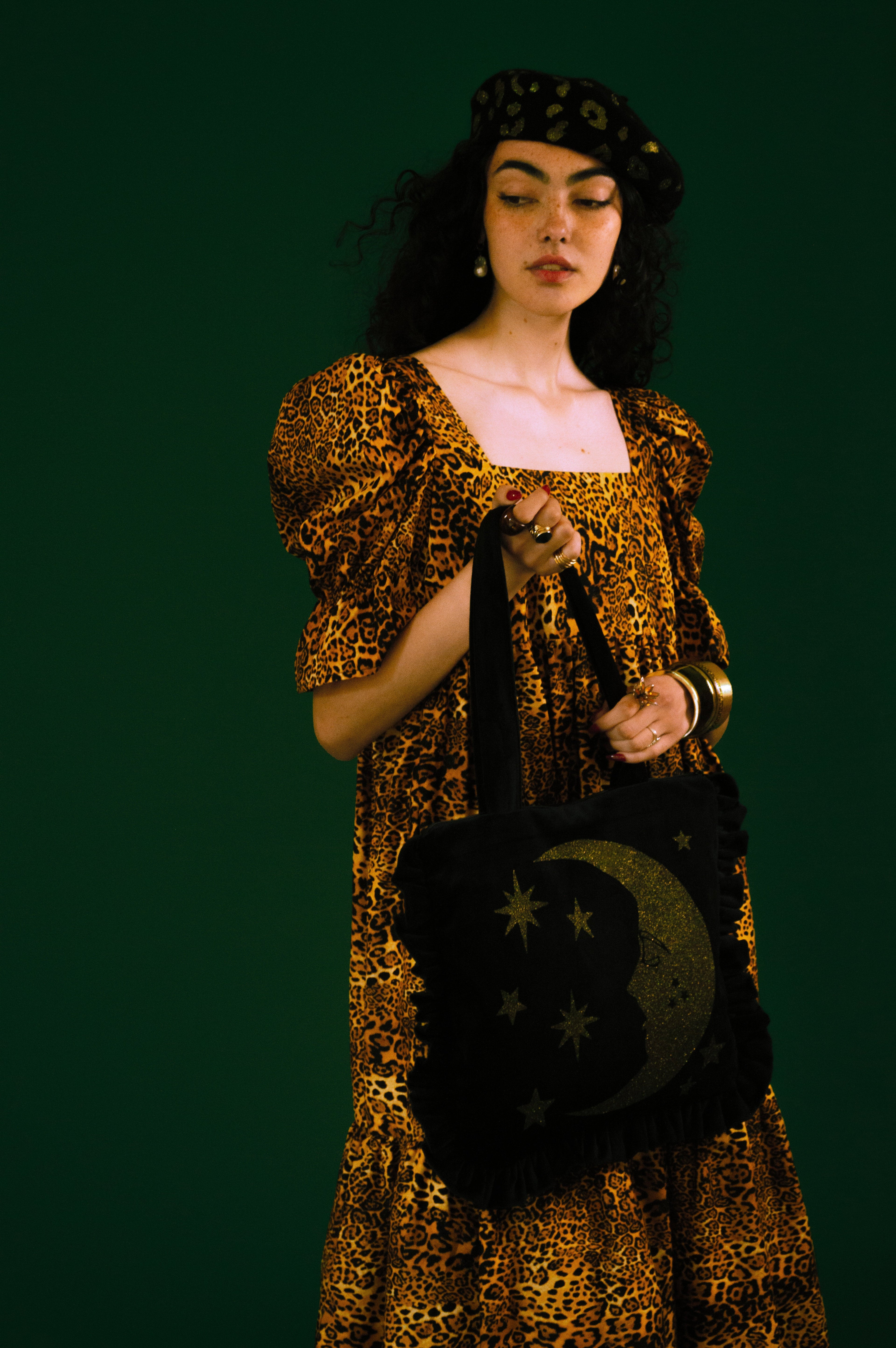 Gold Dust Luna Velvet Bag