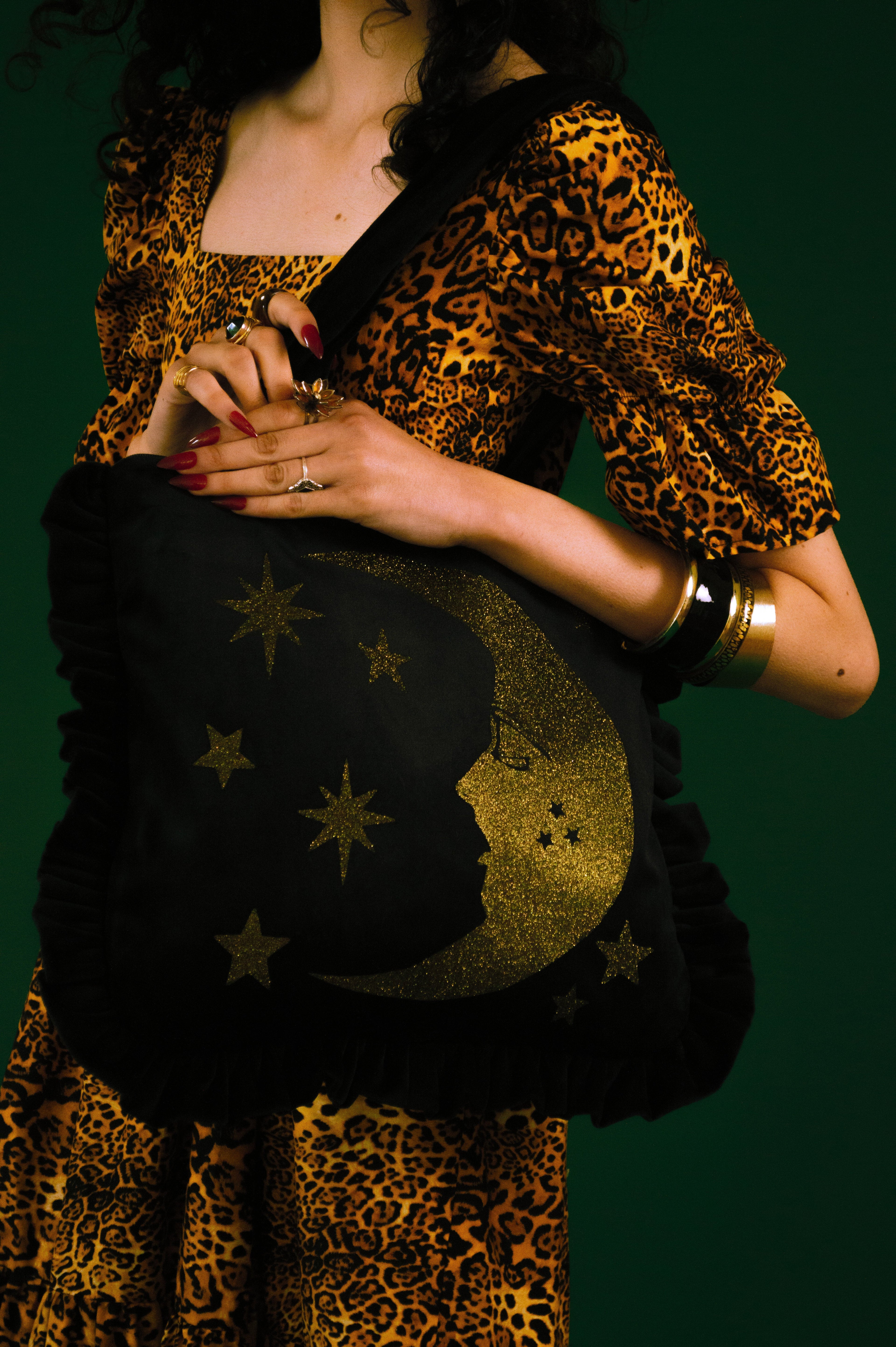Gold Dust Luna Velvet Bag