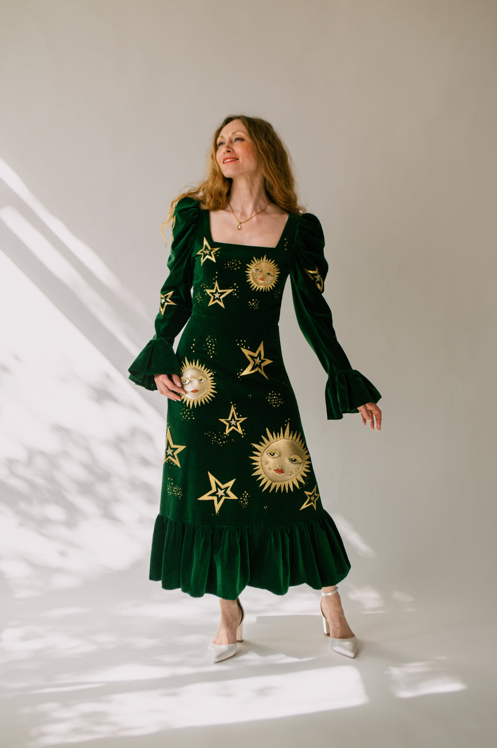 Elizabeth in Forest Velvet ft. Celeste Appliqué