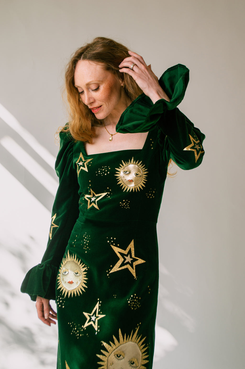 Elizabeth in Forest Velvet ft. Celeste Appliqué
