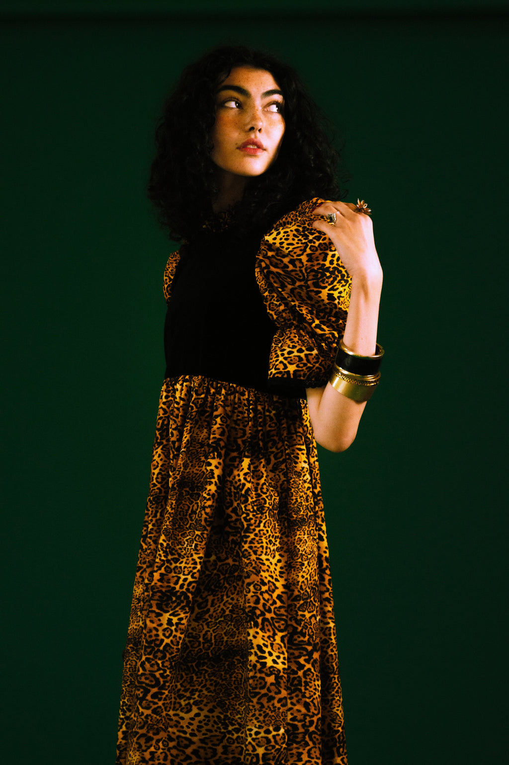 Quentin in Leopard & Black Velvet