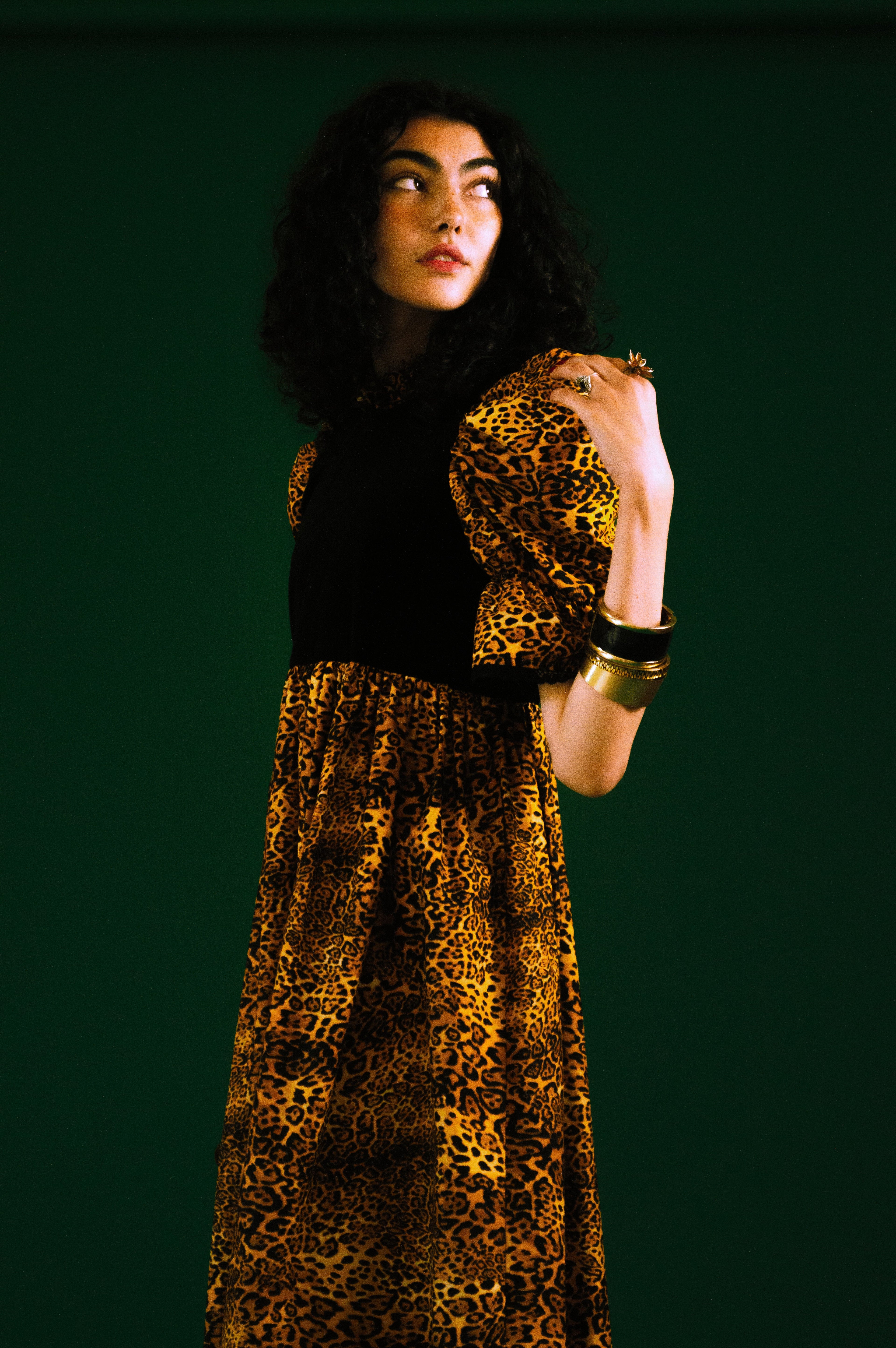 Quentin in Leopard & Black Velvet
