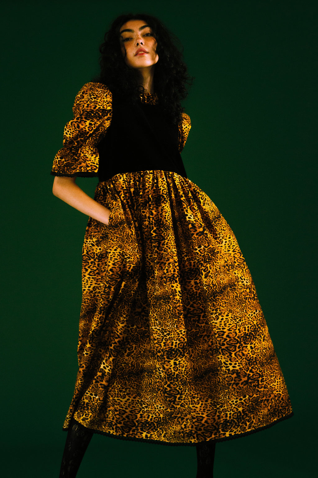 Quentin in Leopard & Black Velvet