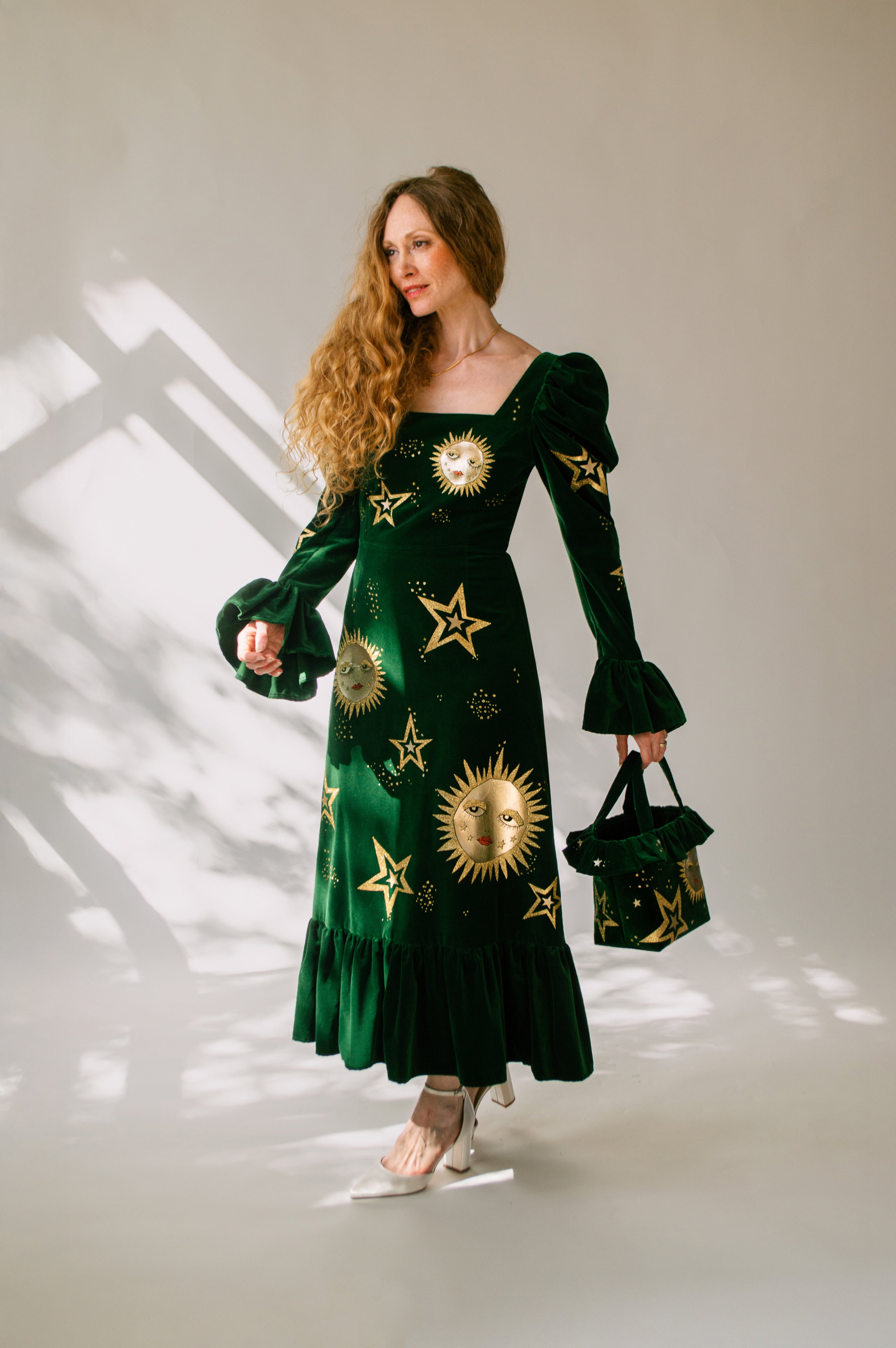 Clara in Forest Velvet ft. Celeste Appliqué