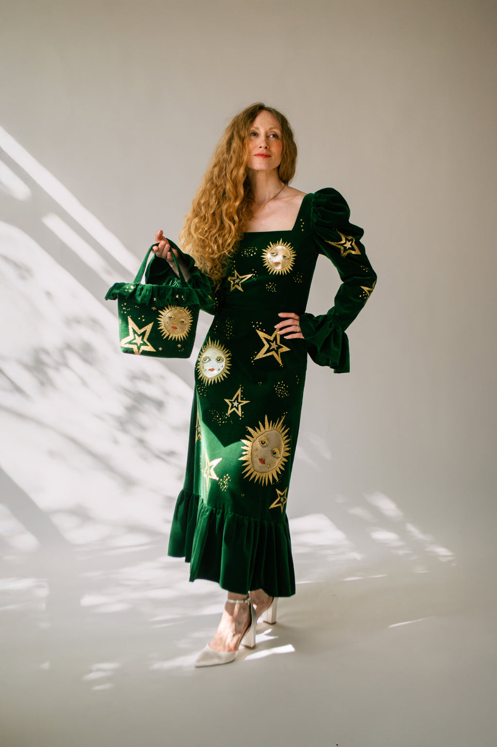 Elizabeth in Forest Velvet ft. Celeste Appliqué