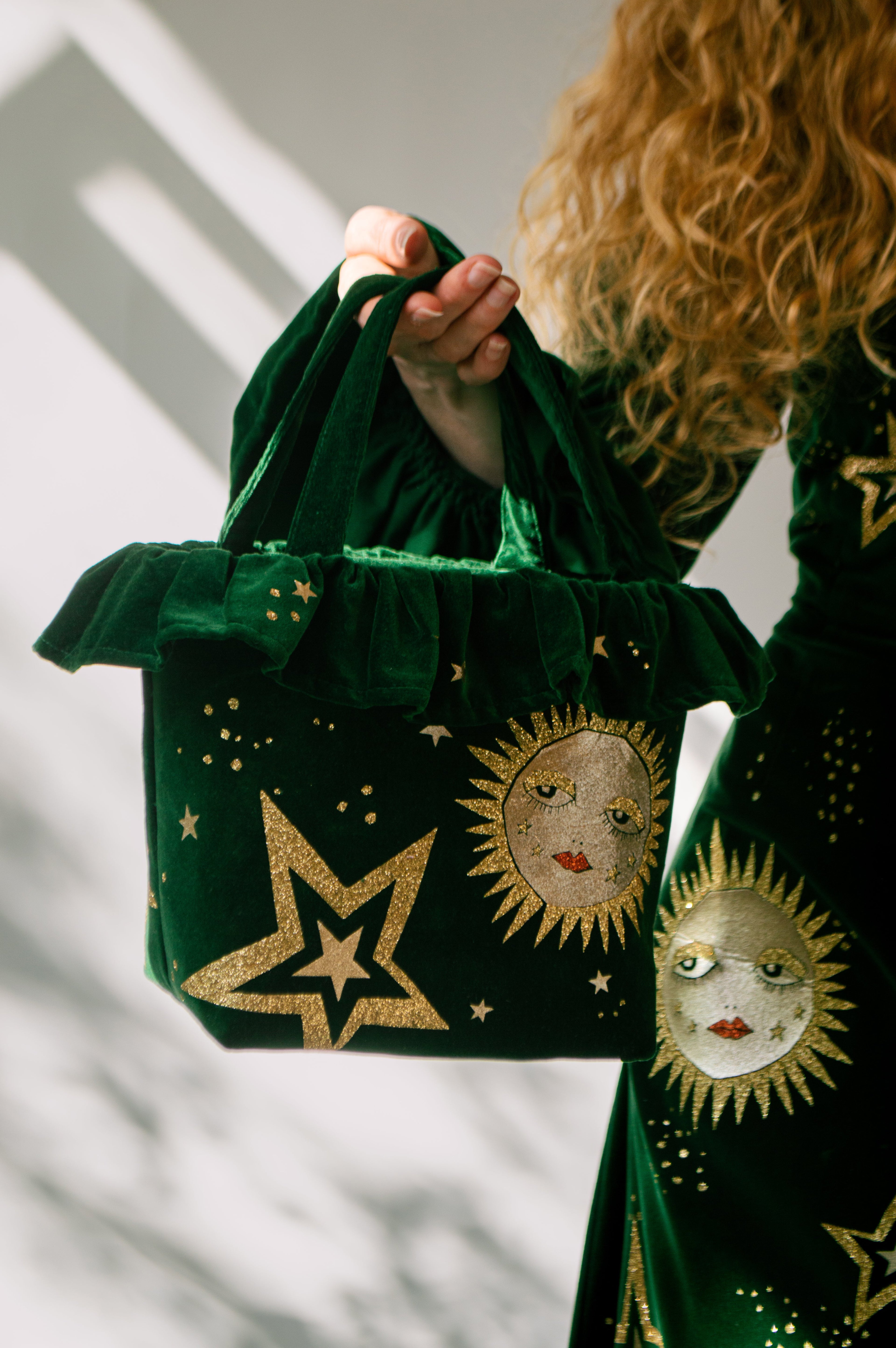 Elizabeth in Forest Velvet ft. Celeste Appliqué