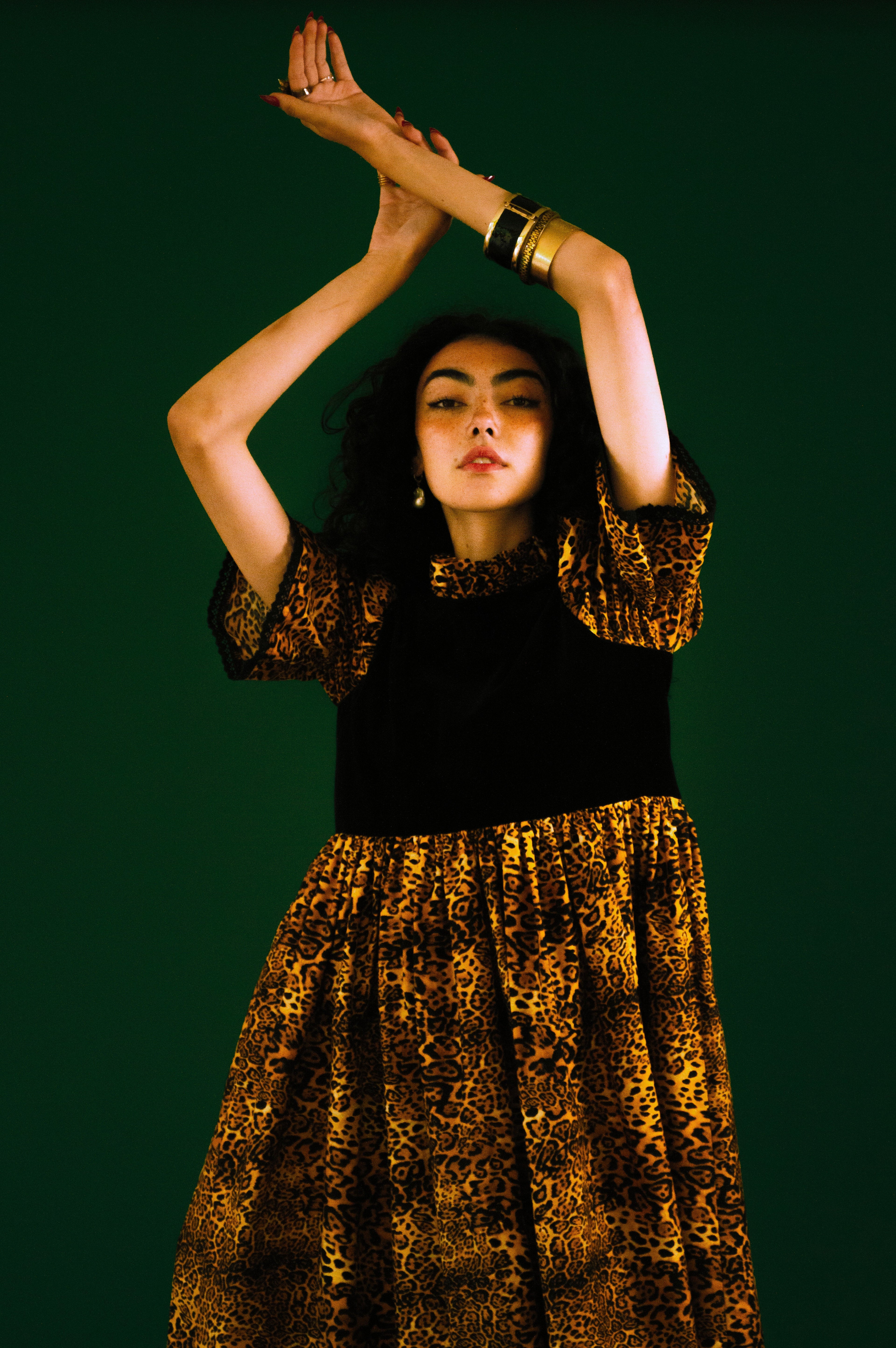 Quentin in Leopard & Black Velvet