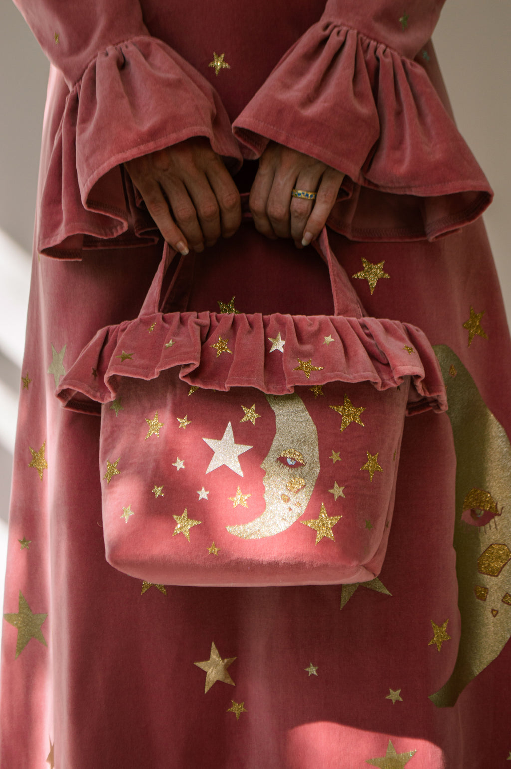 Clara in Rose Velvet ft. Luna Appliqué