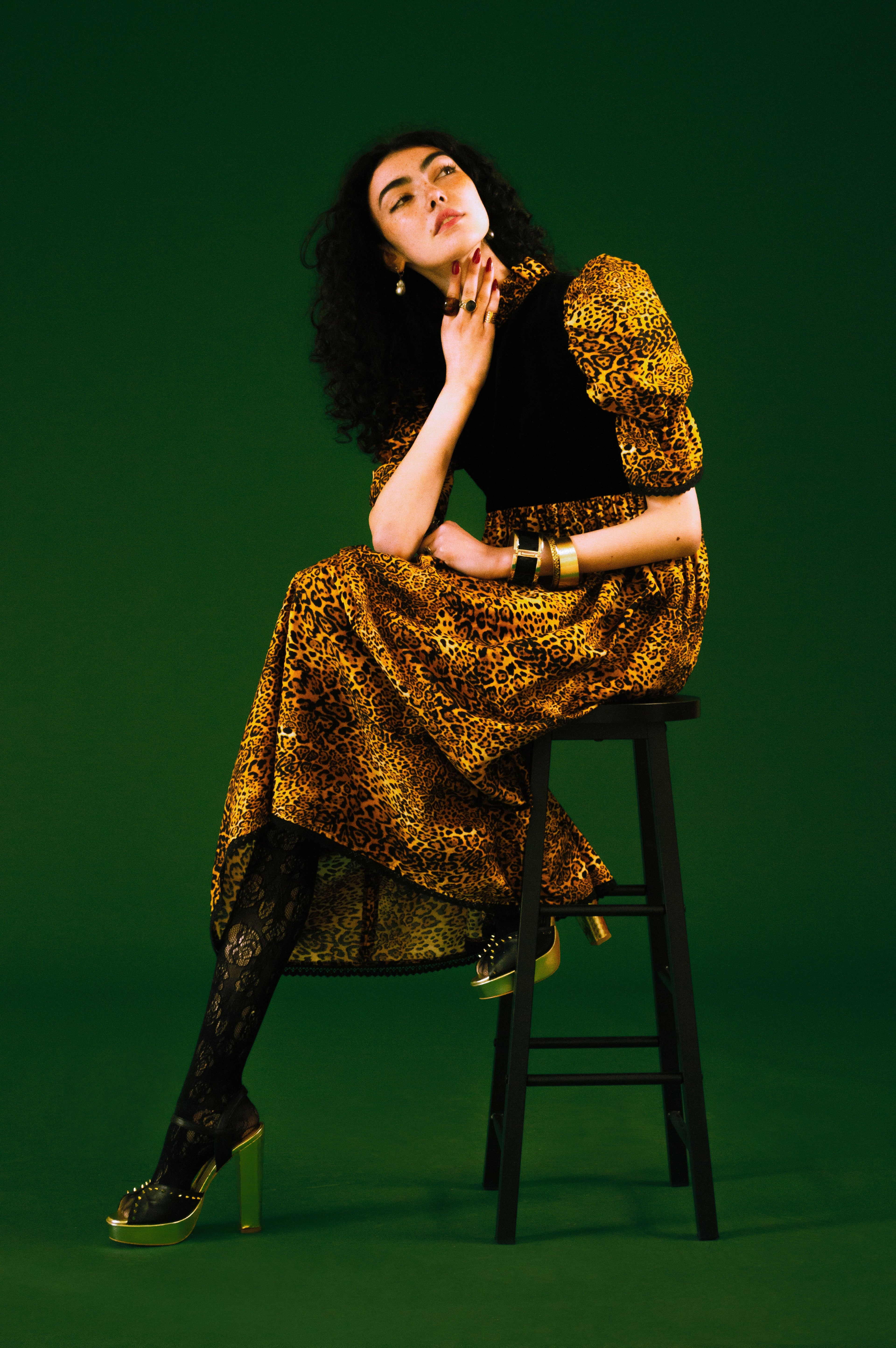 Quentin in Leopard & Black Velvet